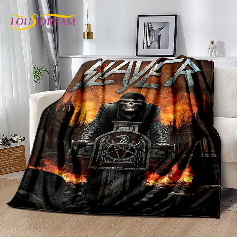 Slayer Heavy Metal Band Soft Plush Blanket,Flannel Blanket Throw Blanket for Living Room Bedroom Bed Sofa Picnic Cover Warm Kids