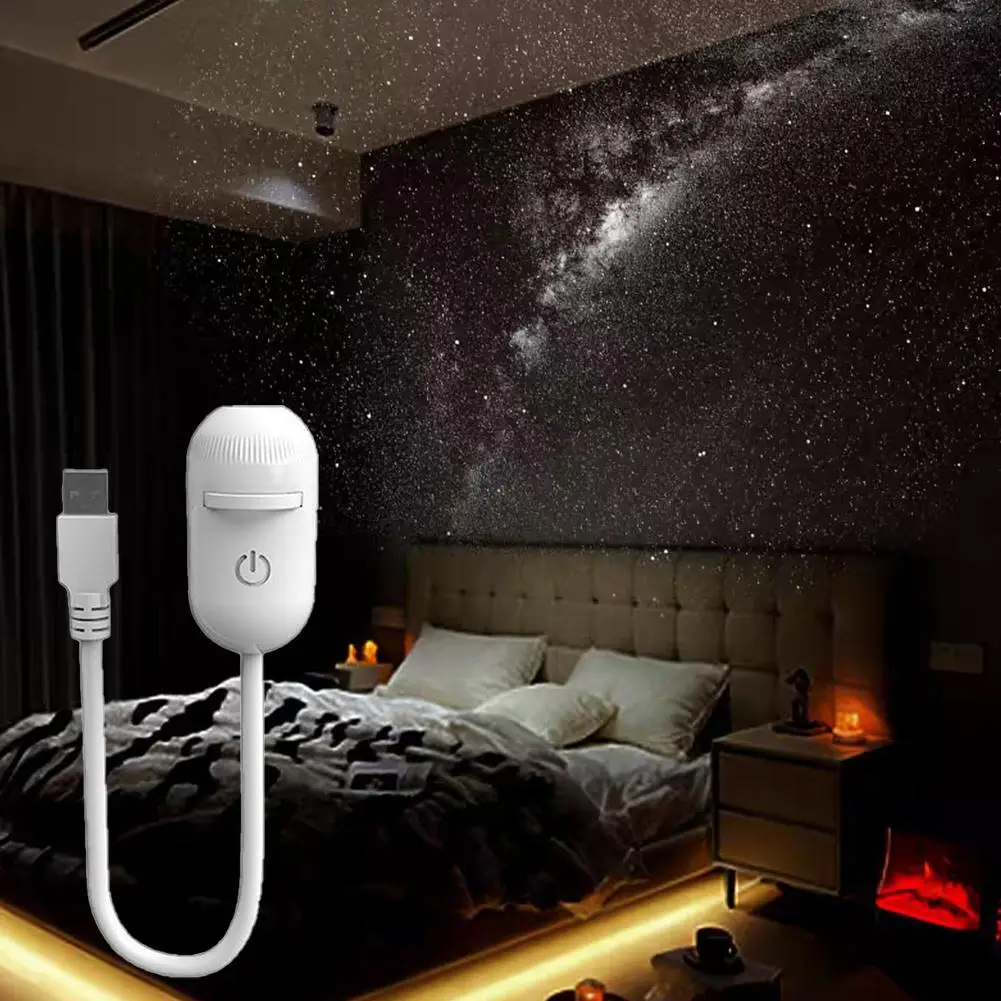 

USB-проектор Galaxy 2-в-1: мини-проектор галактики 360° с функцией ночника ° Вращающаяся светодиодная лампа «Звездное небо» для вечеринок и домашнего декора в стиле Сатурна