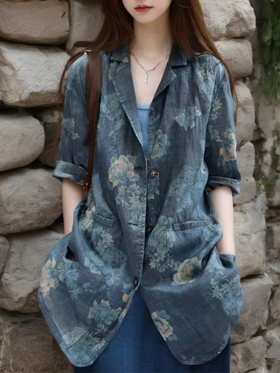 

Элитный японский летний женский костюм из хлопка и льна, новый, больших размеров, в стиле ретро, свободный, повседневный, длинный, для работы и отдыха