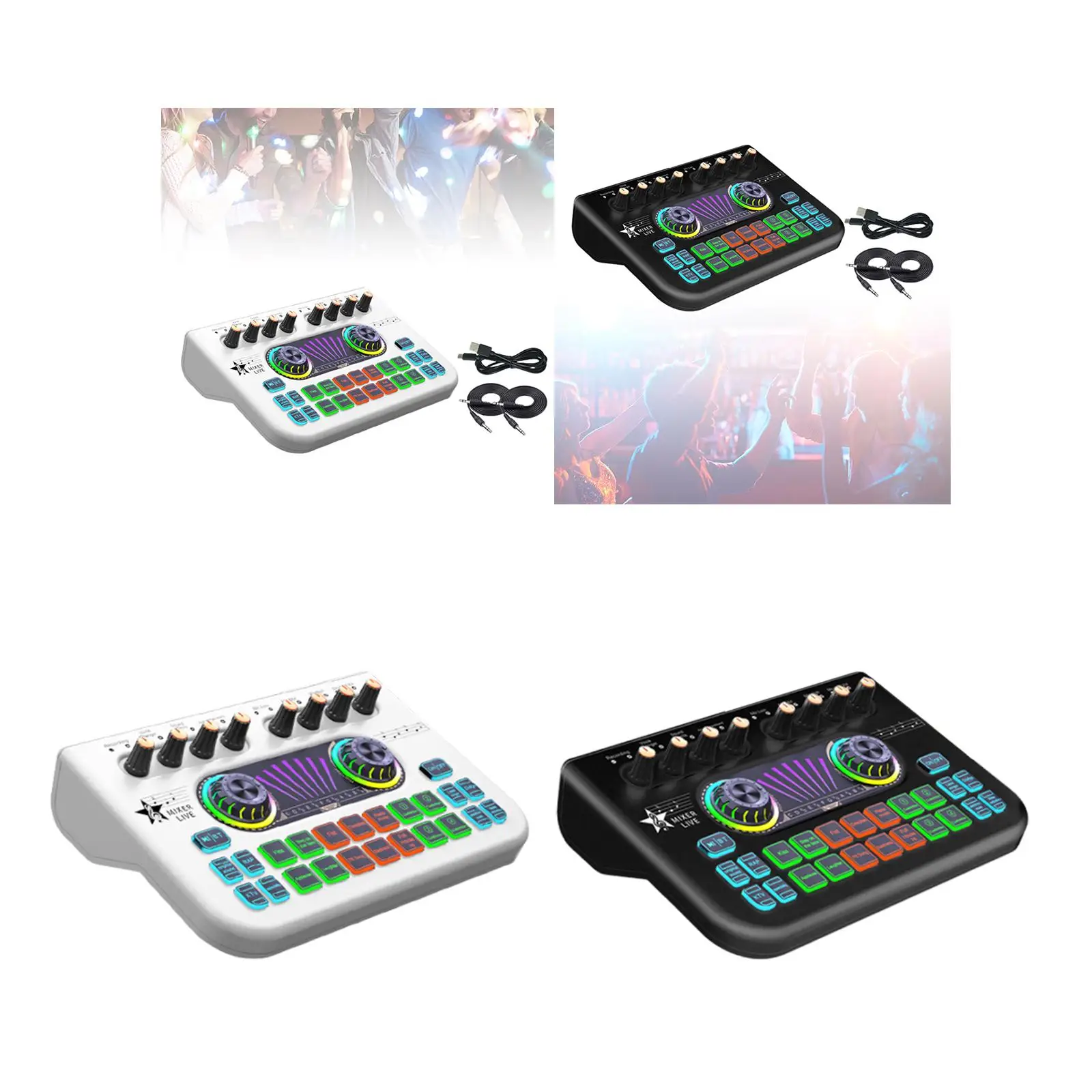 Audio-Mixer, Rauschunterdrückung, universelles professionelles Sprachwechsler-Gerät, Live-Soundkarte für Spielaufnahmen, Podcasting, KTV, Zuhause