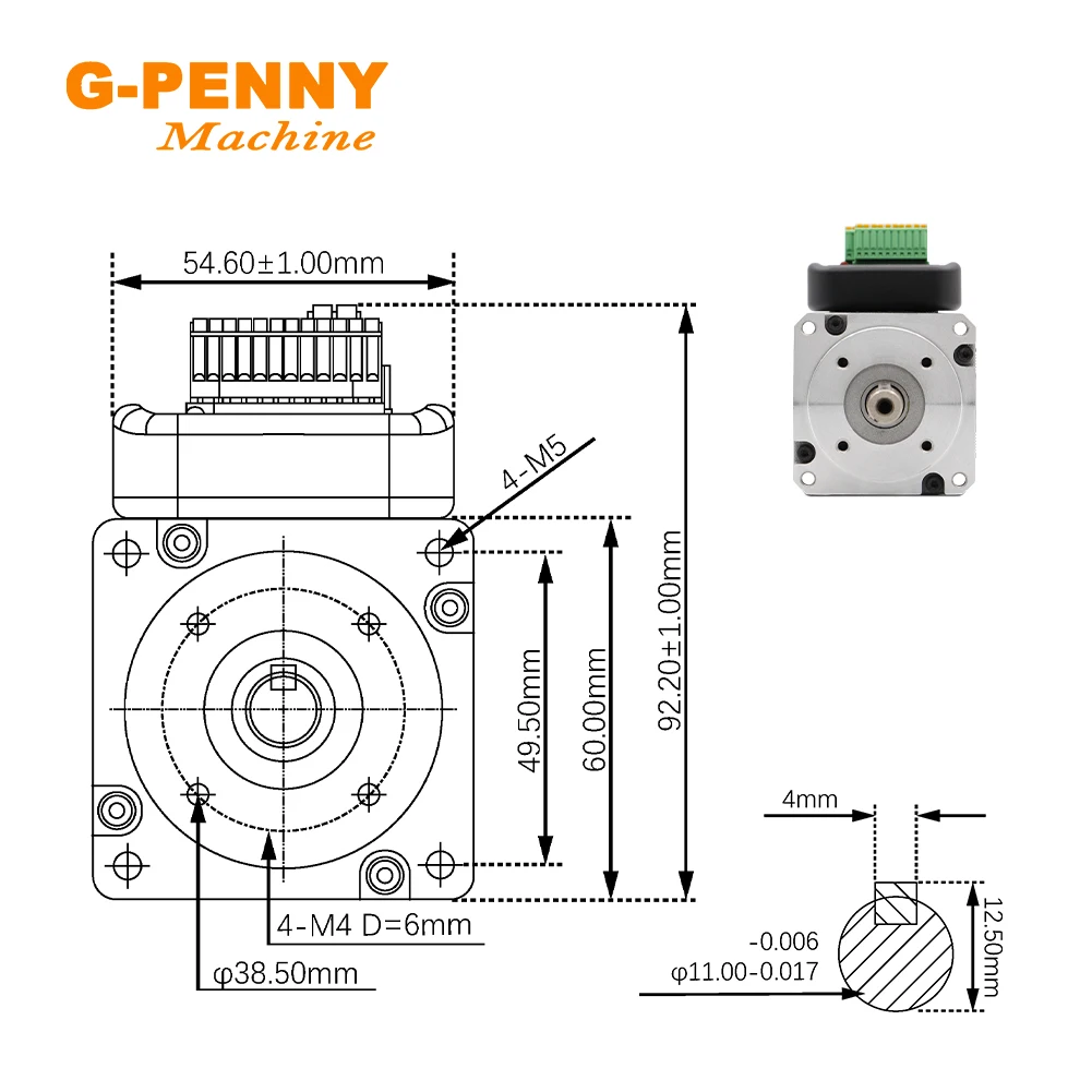 JMC 200w 3000rpm Integrated Servo Motor With Driver  V6 version 0.60Nm 8.5A Mini Servo Motor & driver 1000 line