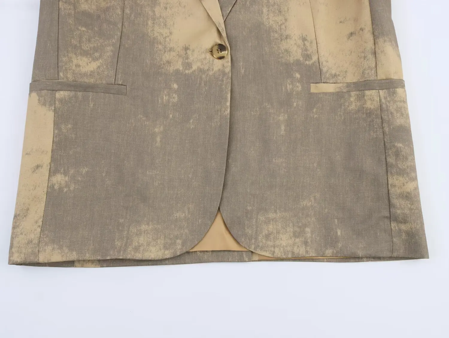 Abbigliamento femminile europeo e americano 2025 Primavera e autunno New Fashion Retro Tie-Dye Print Minimalist Blazer Top