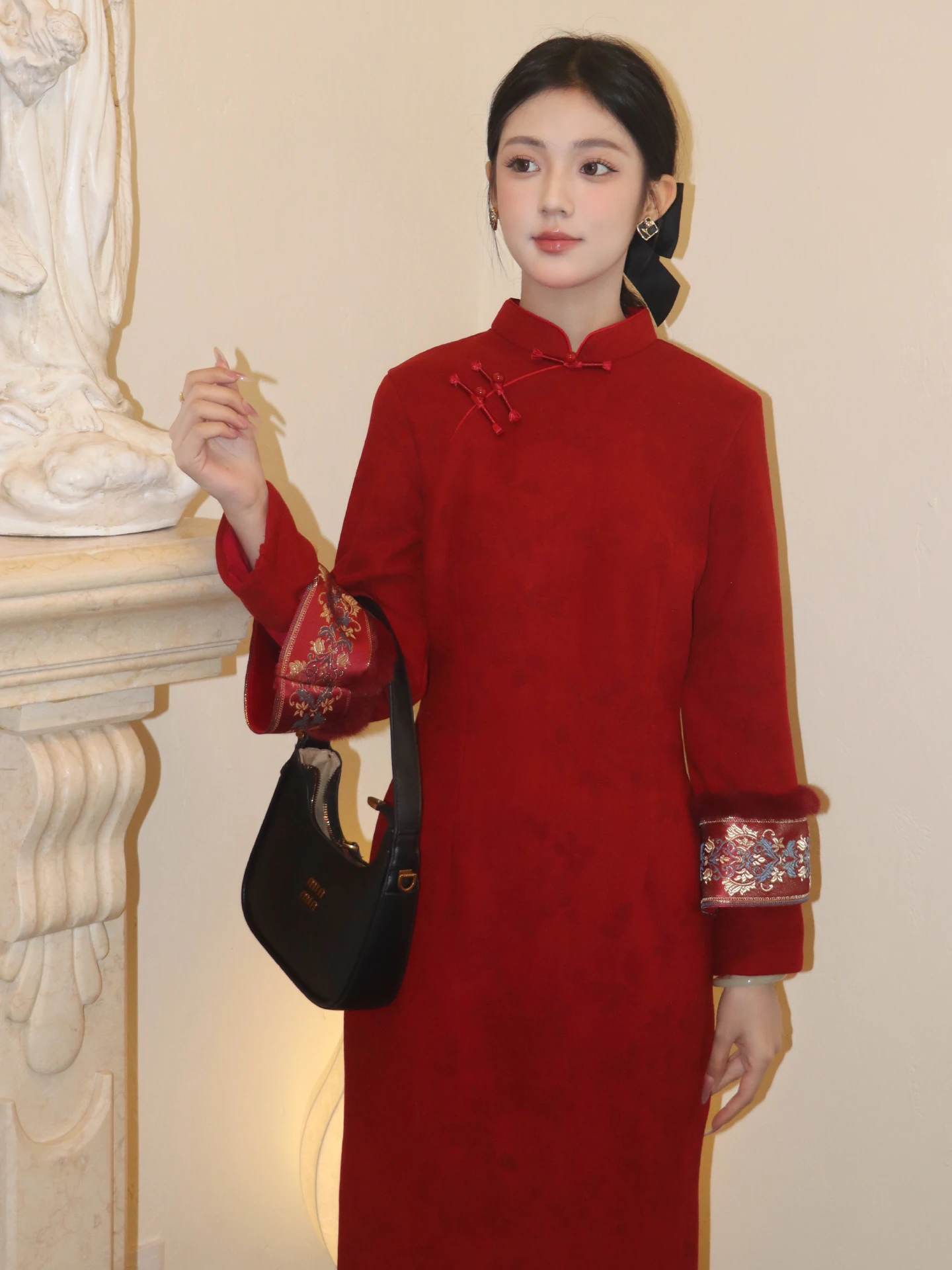 new-chinese-sle-thiened-fce-winter-wedding-engagement-par-wear-red-wine-color-year-end-visit-costume-for-w