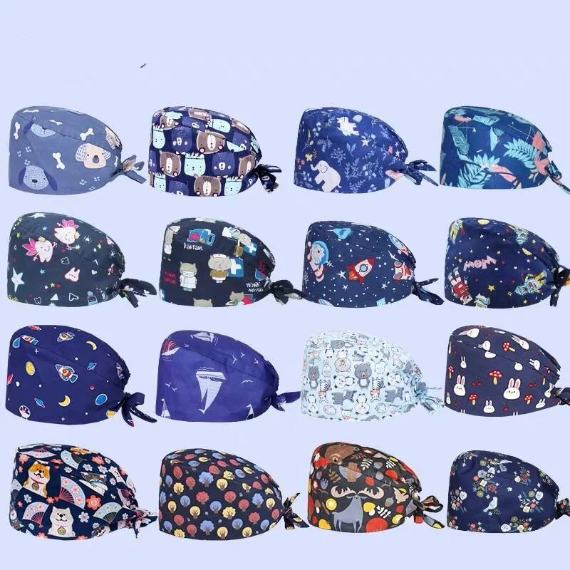 

Tooth Dentist Scrub Caps Dental Printing Scrubs Hat for women surgicals hat women's and men operating room hat medical annex