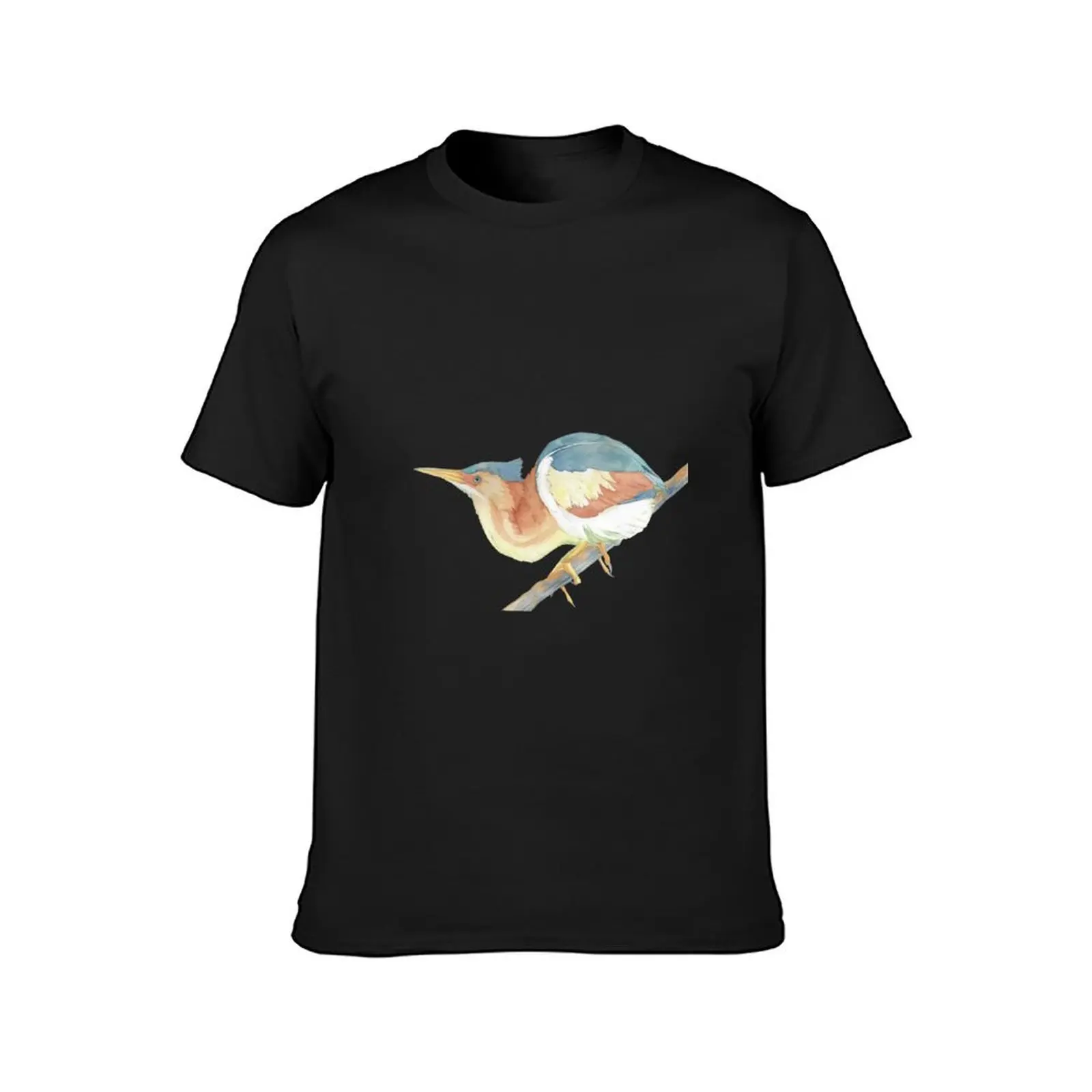 Least bittern watercolor bird portrait v2 T-Shirt blacks plus sizes boys whites boys animal print mens clothing