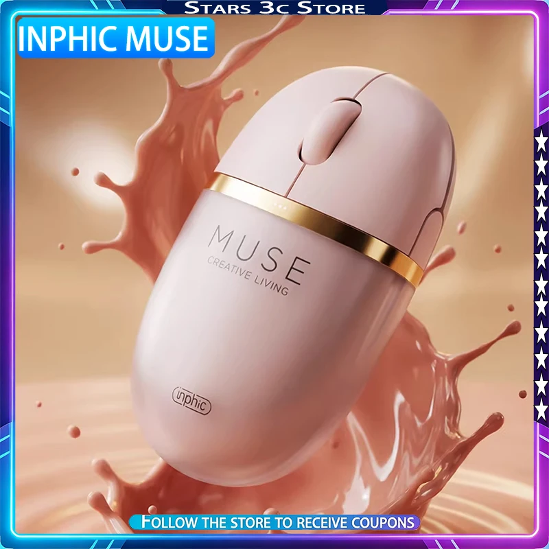 Inphic Muse Mouse Wireless Bluetooth Rechargeable Silent Office Lightweight and Long Range Laptop Mouse PC Accessories