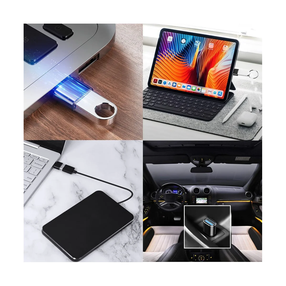 Adaptor USB C ke USB, adaptor USB C ke USB 3.0 OTG, USB Female ke USB-C Male kompatibel untuk MacBook Pro, Samsung Galaxy