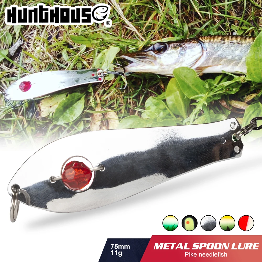 

Hunthouse Spinners Spoon Metal Jig Fishing Lure Sinking Trolling Hard Bait 75mm 11g Copper For Bass Pike Freshwater Fish Tackle