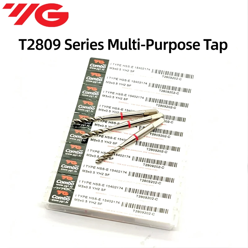 Korea YG T2809 Red Ring Spiral Fluted Tap M22 M24 M25 M26 M27 M28 M30 M32 - M42 Machine Thread Taps For Aluminum stainless steel