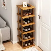 Multi-layer Bamboo Simple Shoe Rack Shoe Rack Household Doorstep Storage Rack Small Household Shoe Storage Tool Corner Organizer