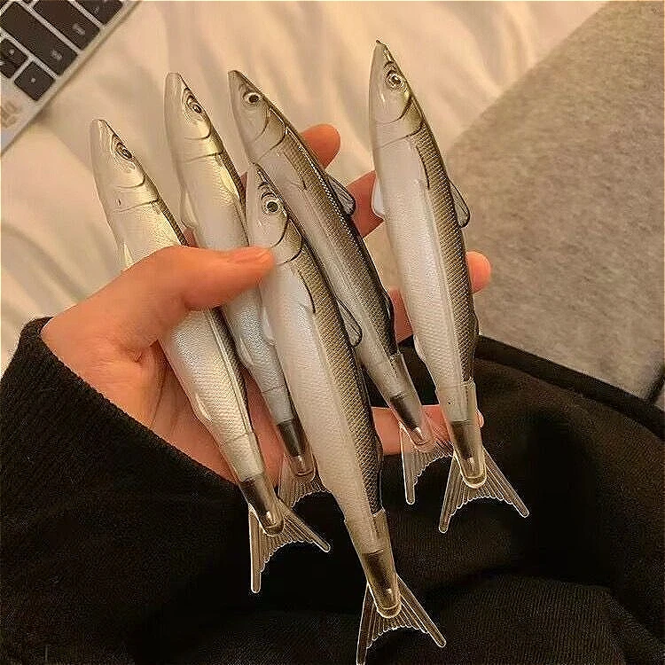 Caneta Criativa em Forma de Peixe Engraçada, Caneta Esferográfica em Forma de Peixe Salgado, Presente Inovador para Estudantes e Material de Escritório