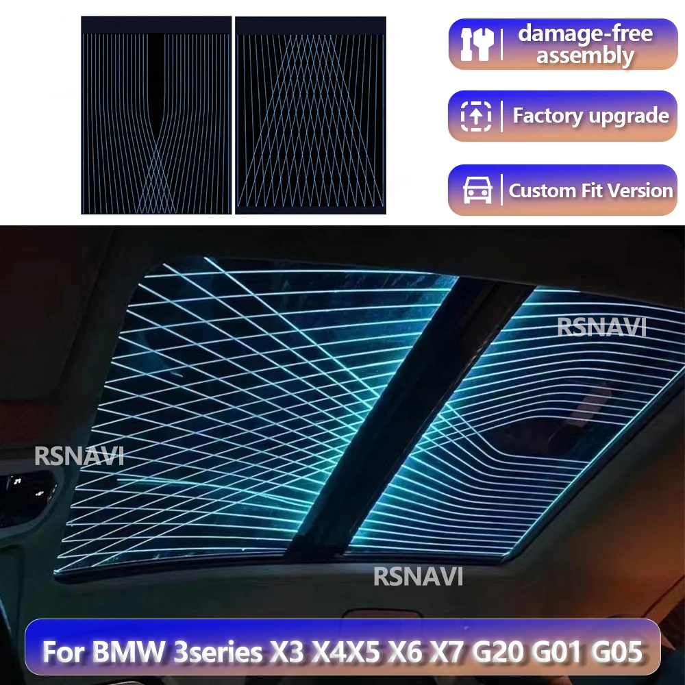 RGB color streamer For BMW 3 series X3 X4 X5 X6 X7 G20 G01 G05 2017-2025 Panoramic Sky Ambient Light Roof Window Ambient Lights
