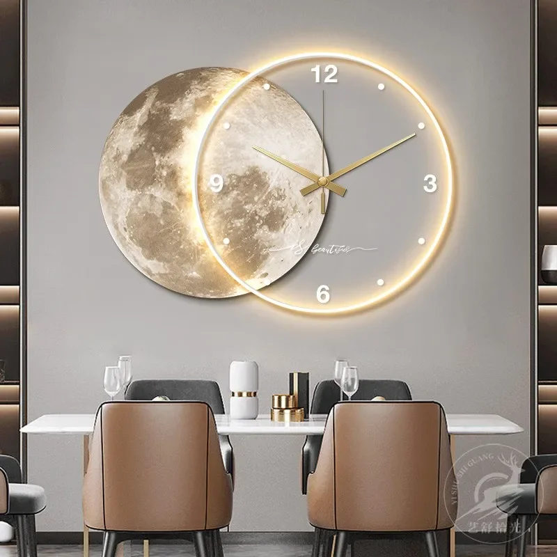 Bathroom Light Design Wall Clock Living Room Aesthetic Items round Wall Clock restaurant Modern Orologio Parete Home Decoration