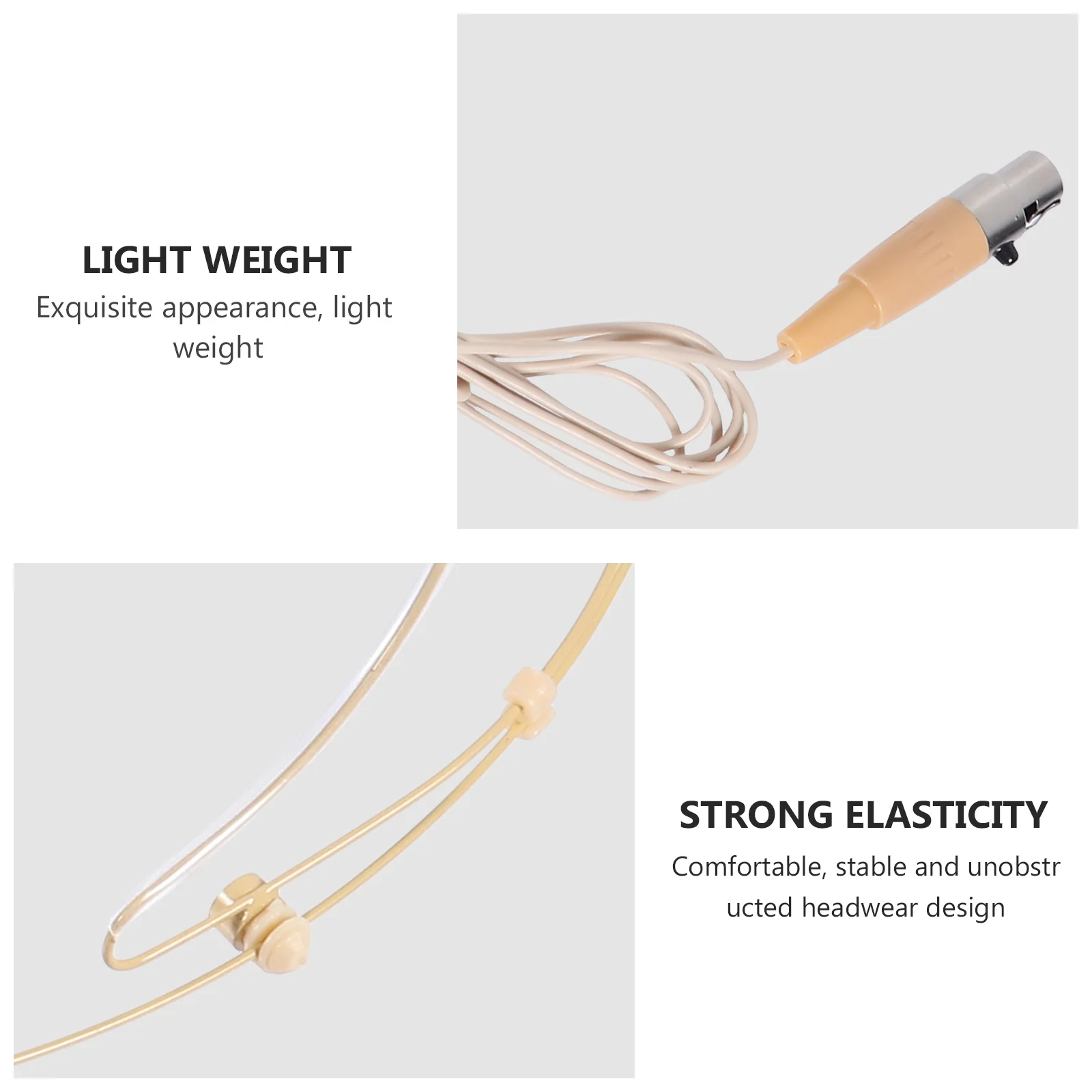 

Head-Mounted Mic 3 Pin Flexible Earhook Microphone Professional Directional Mic for Amplifier Loudspeaker Vocal Performance