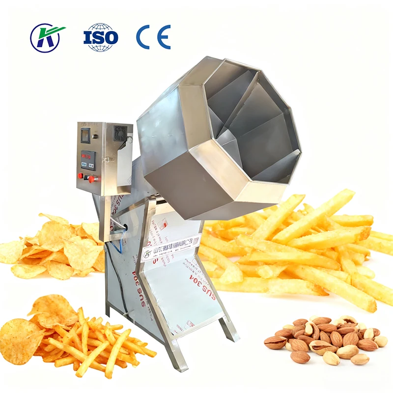Octagonal Seasoning Mixer Stainless Steel Flavoring Machine Peanut Coating Octagonal Mixer Machine for Food Processing