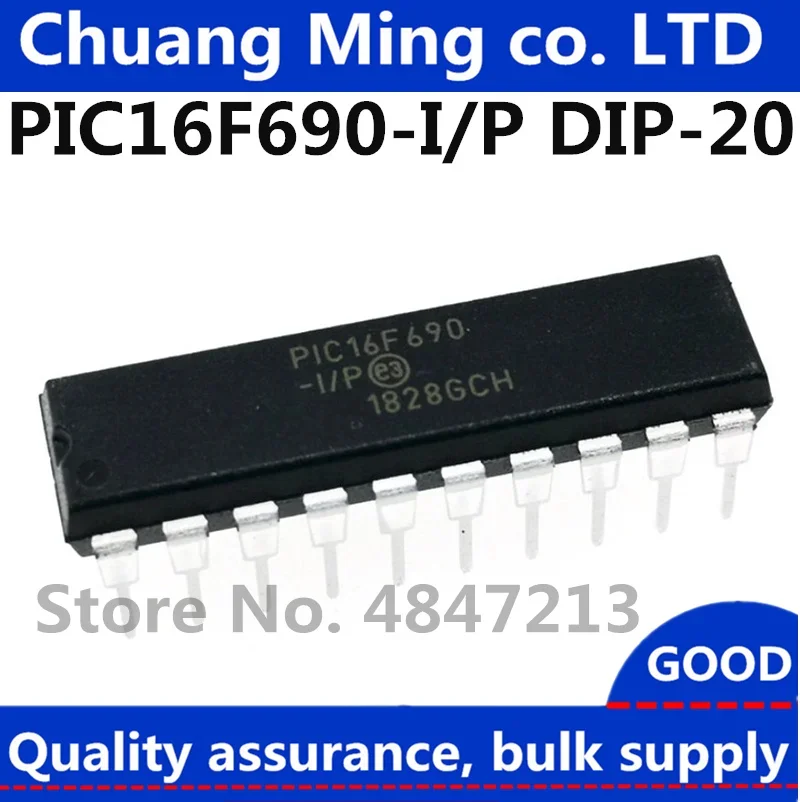 شحن مجاني 10 قطعة/السلع PIC16F690-I/P PIC16F690 16F690 DIP-20 100% IC الأصلي الجديد في المخزون!