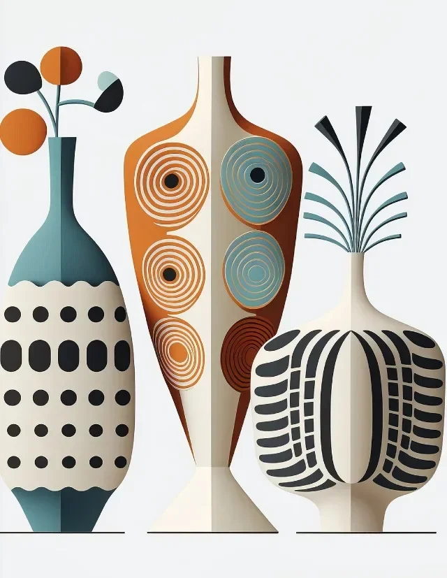 Mid Century Modern Scandi Style Vases Posters and Prints Canvas Printing  2026 new