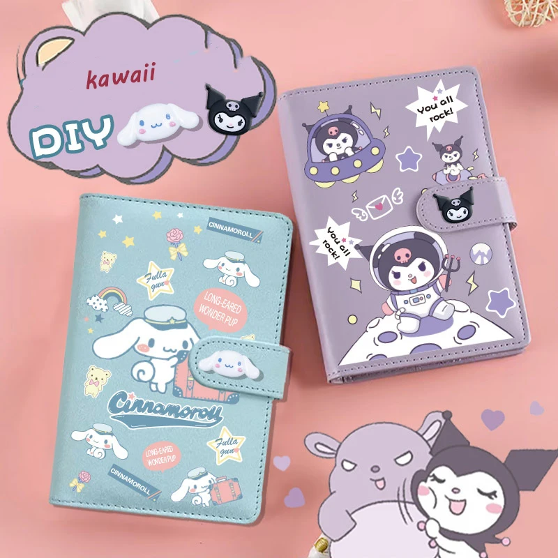 

Kuromi Notebook Kawaii Anime Hello Kitty Sanrio Cute Cartoon Cinnamoroll Hand Ledger Book Diary Stationery Toys for Kids