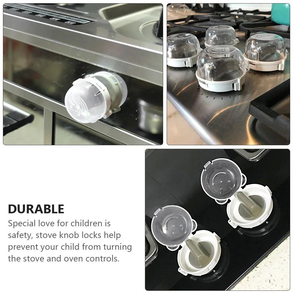 

4pcs Gas Stove Knob Covers Child Safety Guard Clear Protector For Kitchen Oven Baby Proof Lock Cover Stove Knob Protector Cooker