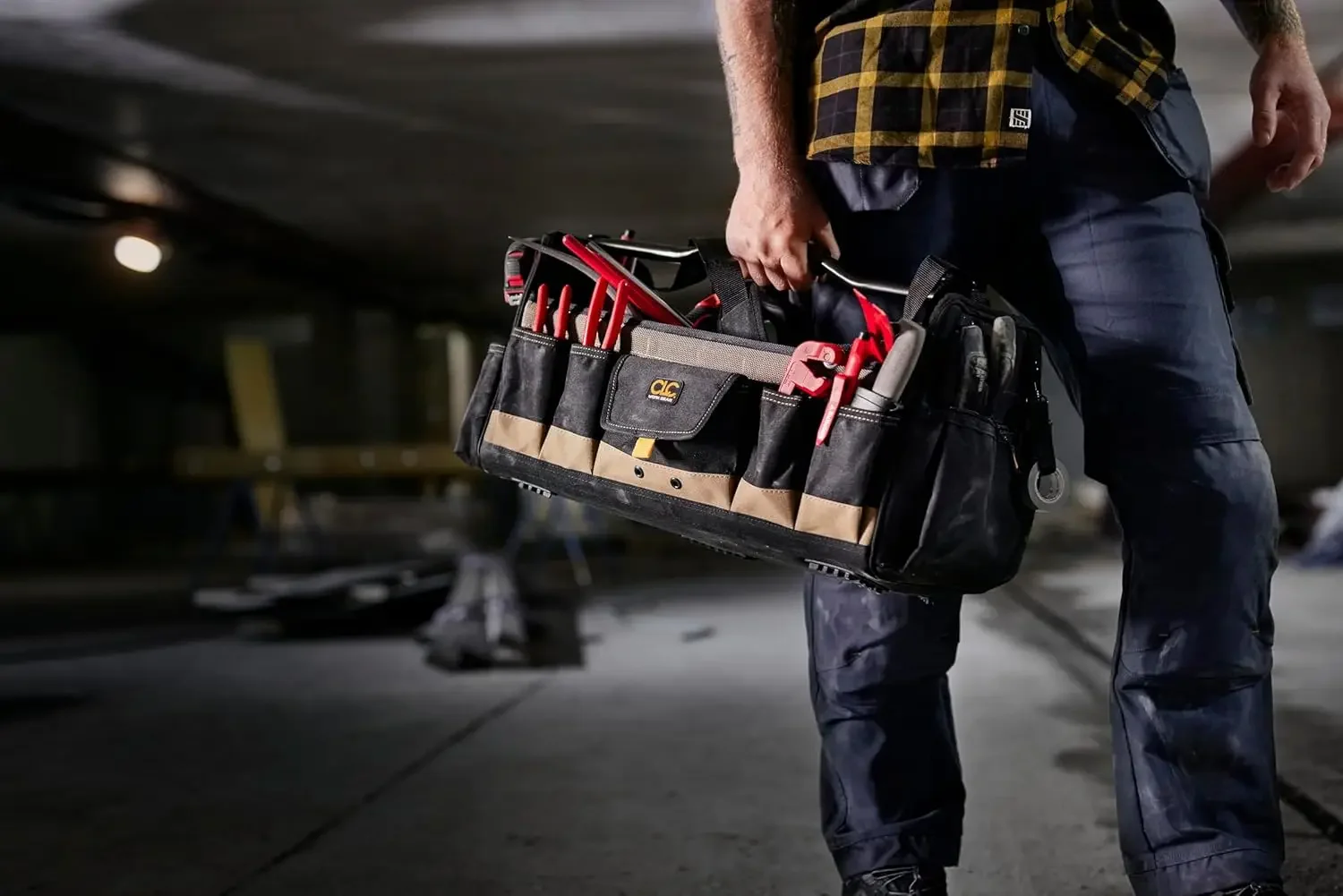 WORK GEAR 1579 20 polegadas, parte superior aberta, caixa de ferramentas com lados macios, 27 bolsos