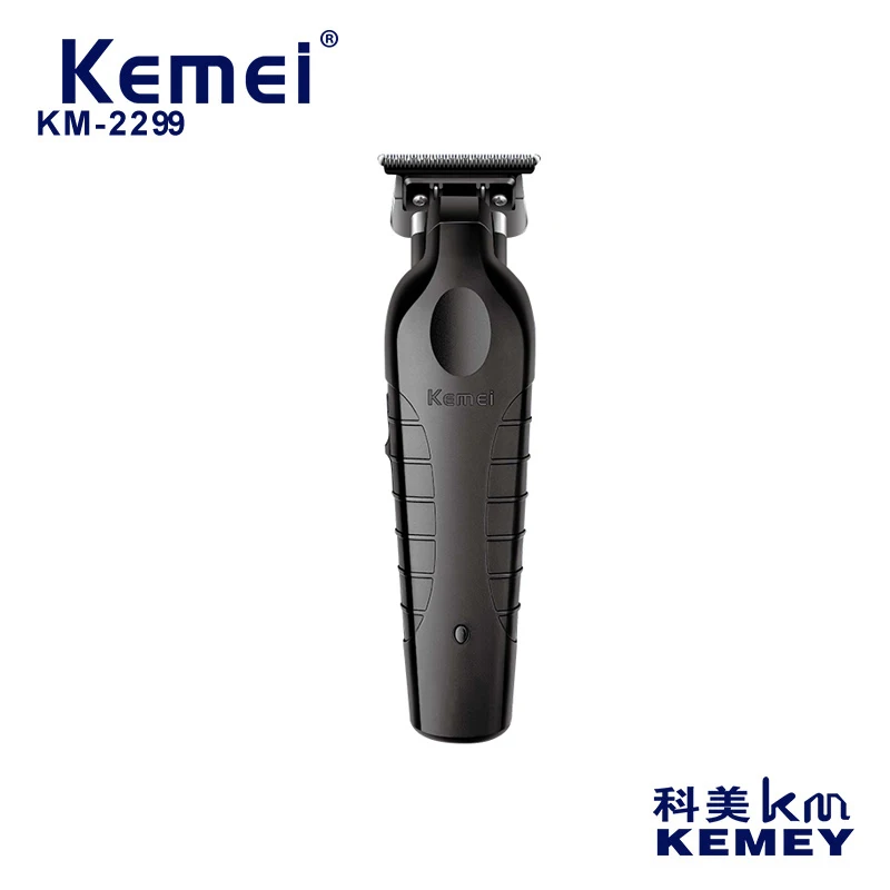 Kemei KM-2299 Barber Cordless Hair Trimmer 0mm Zero Gapped Carving Clipper Detailer Professional Electric Finish Cutting Machine