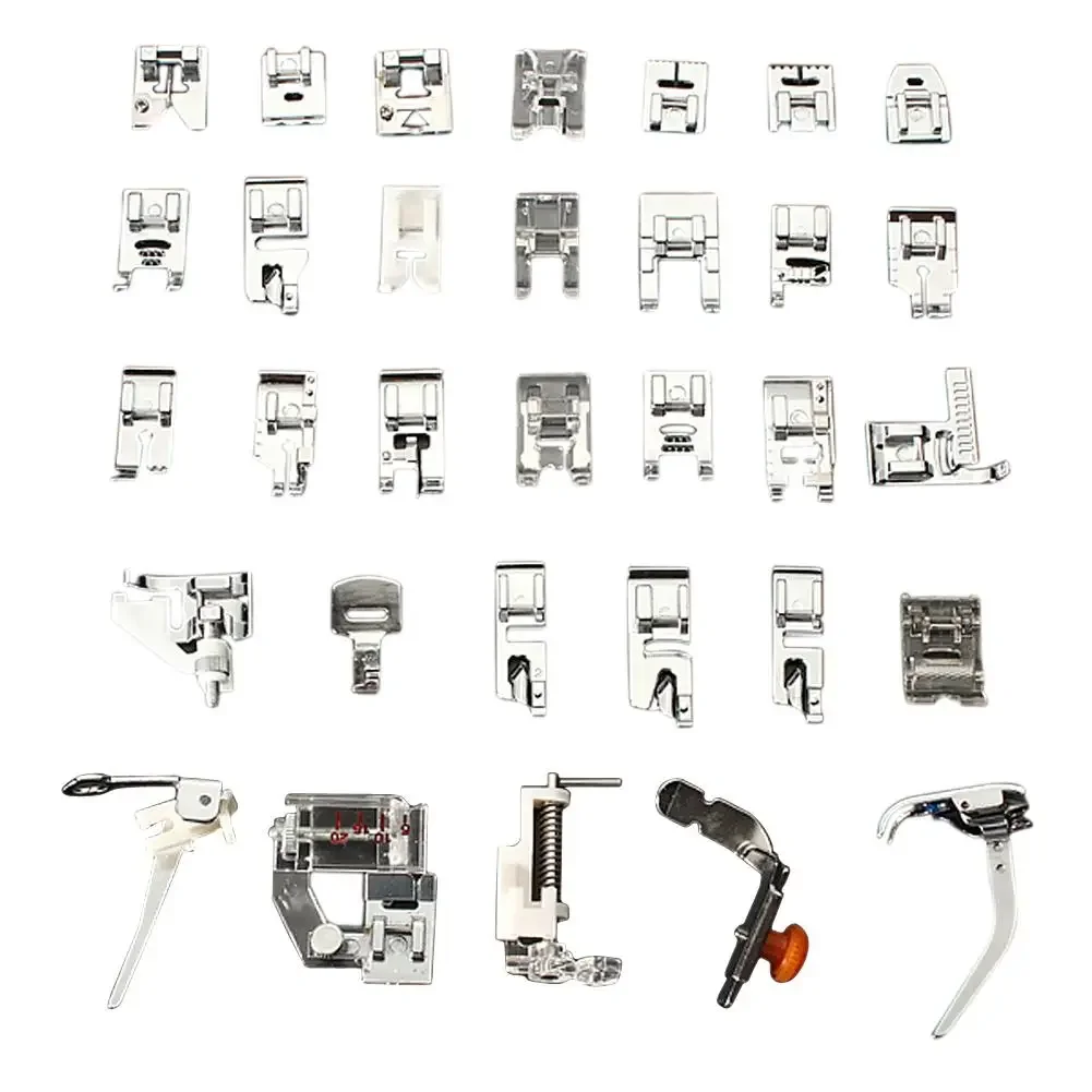 32pcs Mini Domestic Sewing Machine Presser Foot Feet Braiding Blind Stitch Darning Set for Brother Singer Janome Presser Feet