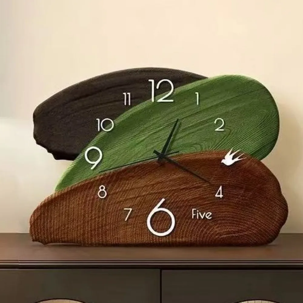Art Style Vintage Art Style Silent Clock Silent Tri Color Splicing Desktop Clocks Ornament Wall Clock Art Desktop Ornament