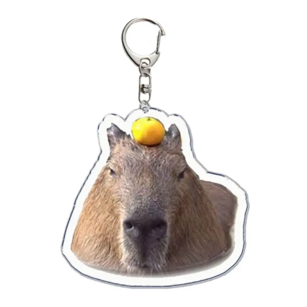 الإبداعية الكرتون كابيبارا كابيبارا المفاتيح الاكريليك لطيف الحيوان كابيبارا Keyrings الراتنج مضحك مفتاح قلادة