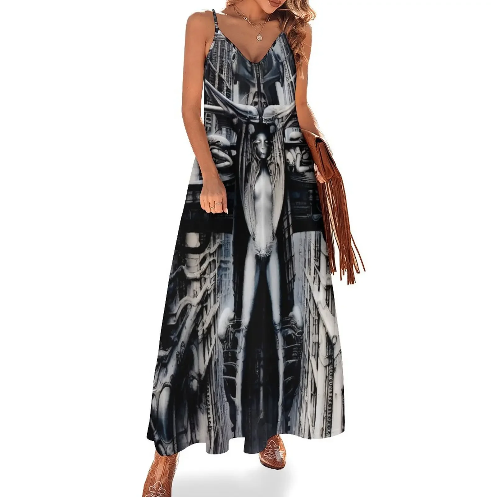 

HR Giger Steampunk Xenomorph Sleeveless Dress Dresses dress women summer 2025 Women's summer long dress Woman dresses