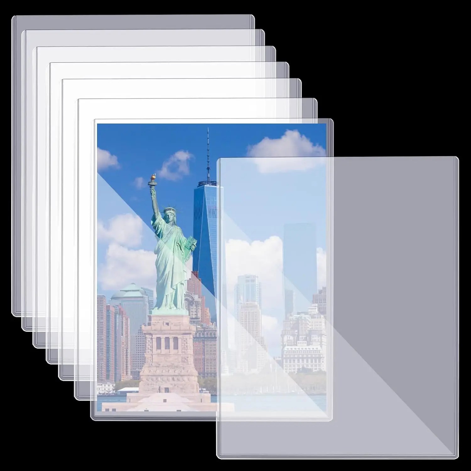 

Rigid Sheet Protectors 8 1/2x11, Clear Top Loaders for Documents, Photos, and Certificates, 8 Pack