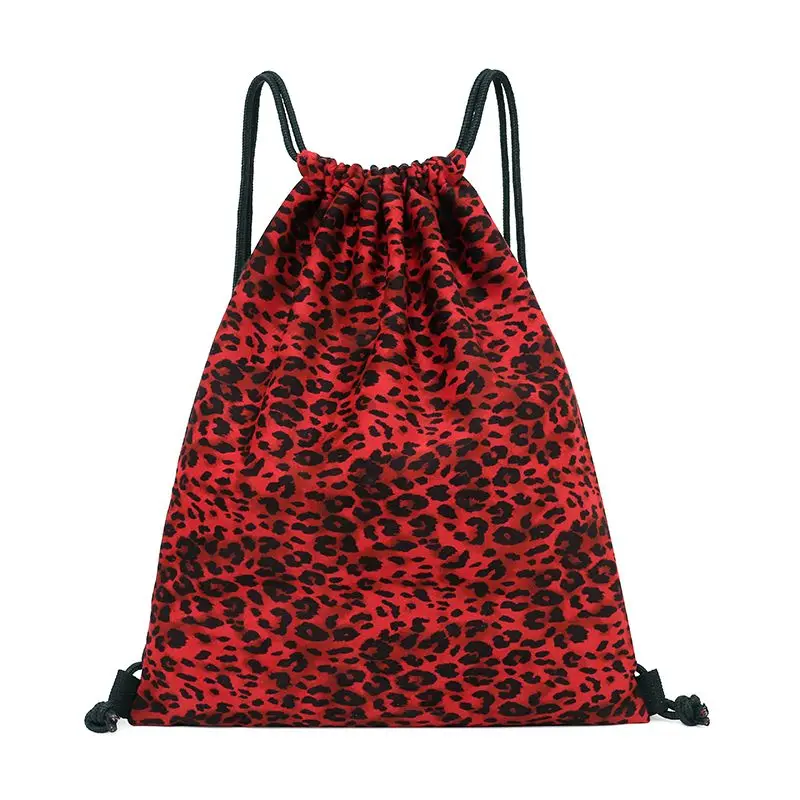 Damen Leoparden muster Bündelt asche Rucksack leichte Reisetasche