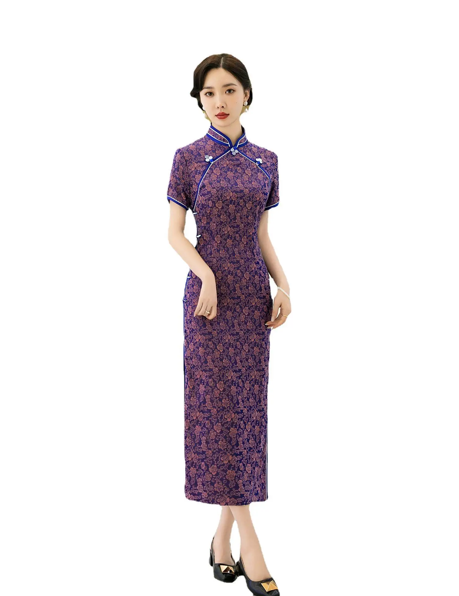 

Cheongsam Banquet Clothes Modified Retro Young Waist-Tight Wedding Chinese Style Traditional Clothing Photography Temperament