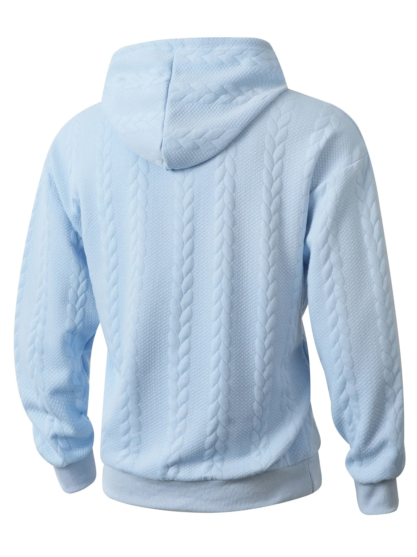 Herren Zweiteiliges Set aus Jacquard-Stoff: Kapuzenpullover mit Kordelzug und Weite Hose, Weiche Freizeitkleidung für Zuhause, Vielseitige Alltagskleidung für Männer – Detail 15