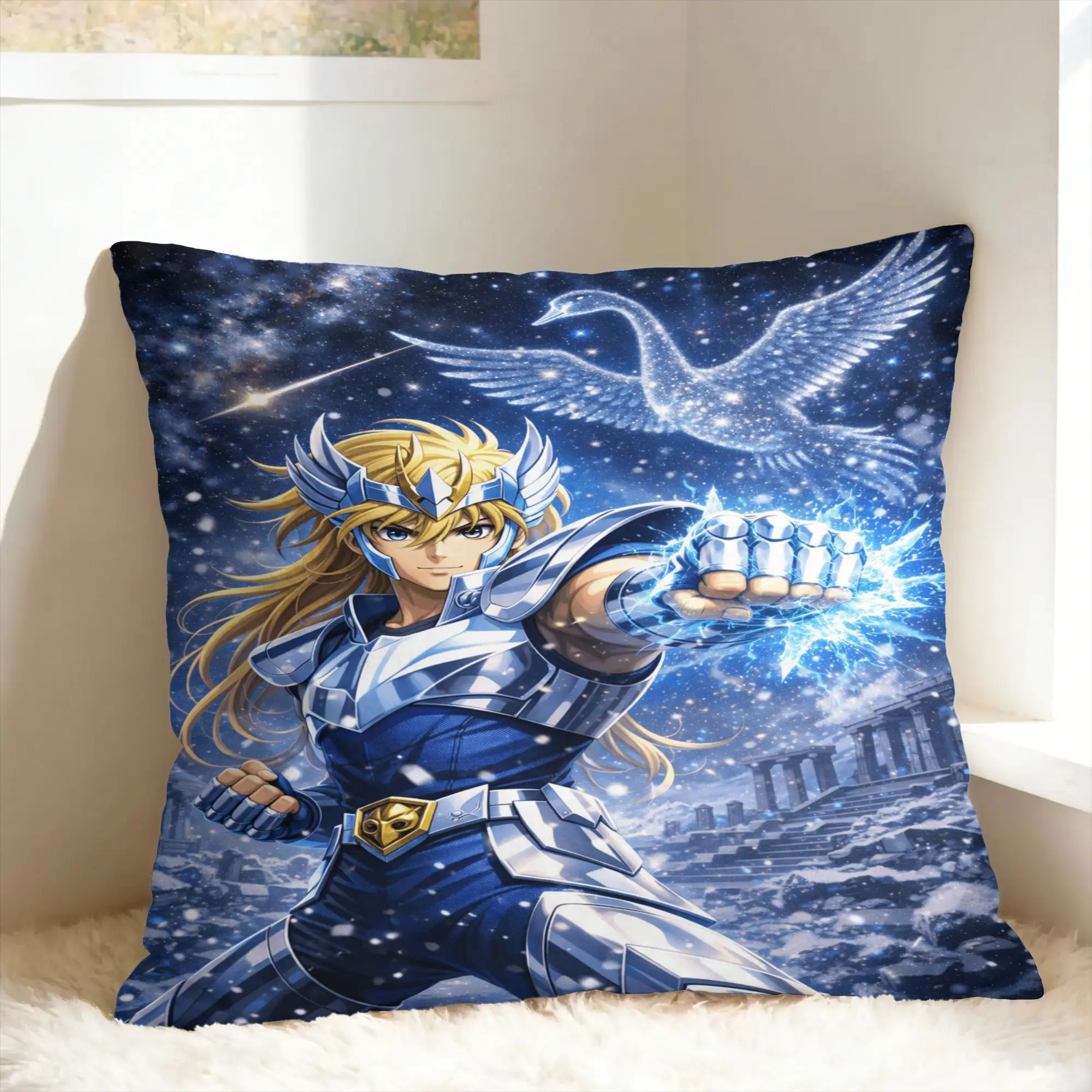 The Knights Pillow Cover Saint Seiya Vintage Pillow Case For Chair Sofa Home Decor Print Cushion Cover Birthday Gift