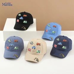 Children 's Sports Hats School Baby Boys Baseball 2025 Summer Embroidered Vehicles Outdoor Kids Caps for 2-8Years Adjustable
