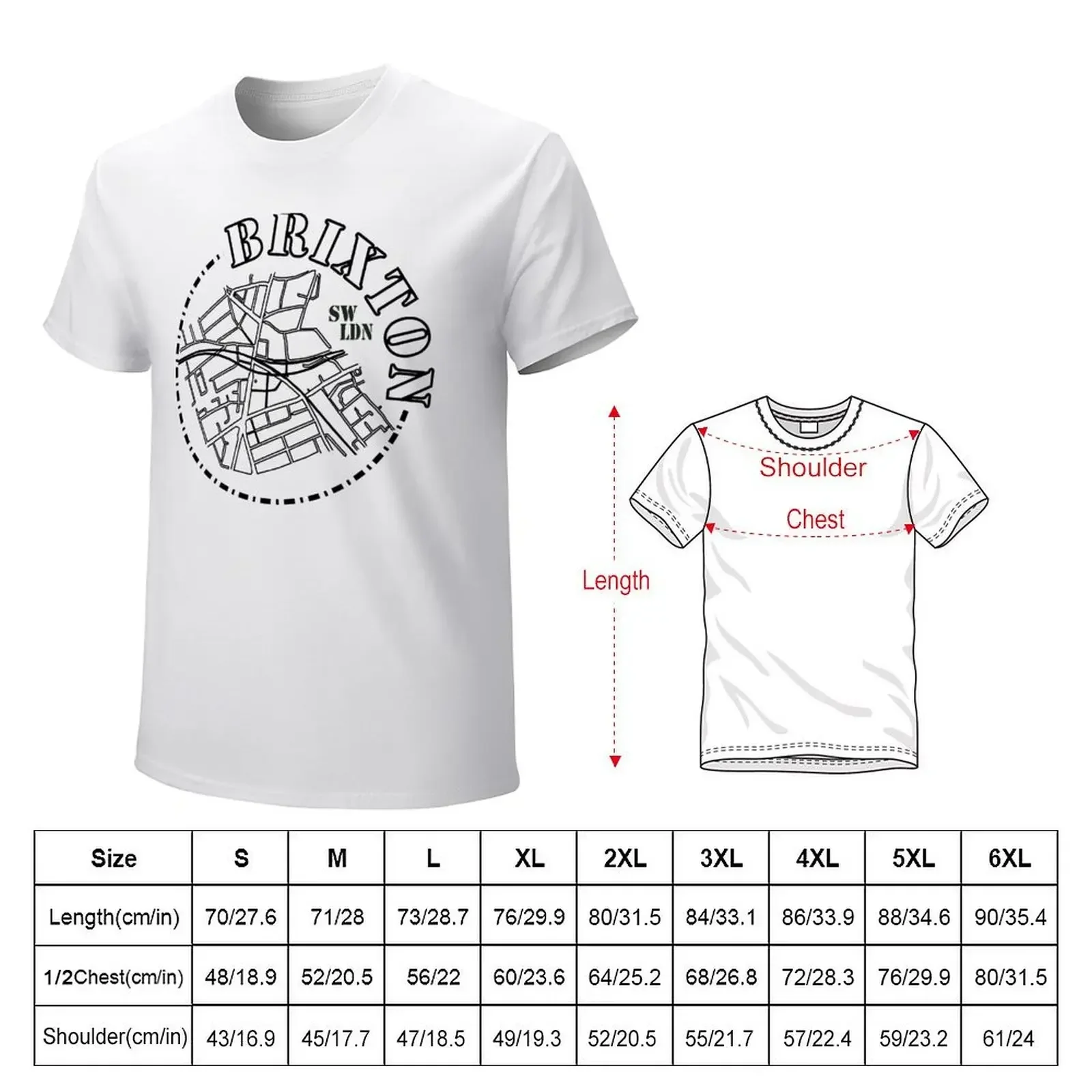 Brixton London Street Sketch T-shirt anime plus sizes Short sleeve tee men