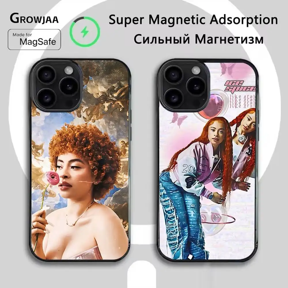 

Rapper Ice Spice Phone Case For iPhone 16e,16,15,14,13,12,11,Plus,Pro,Max,Mini Magsafe Magnetic Wireless Charging