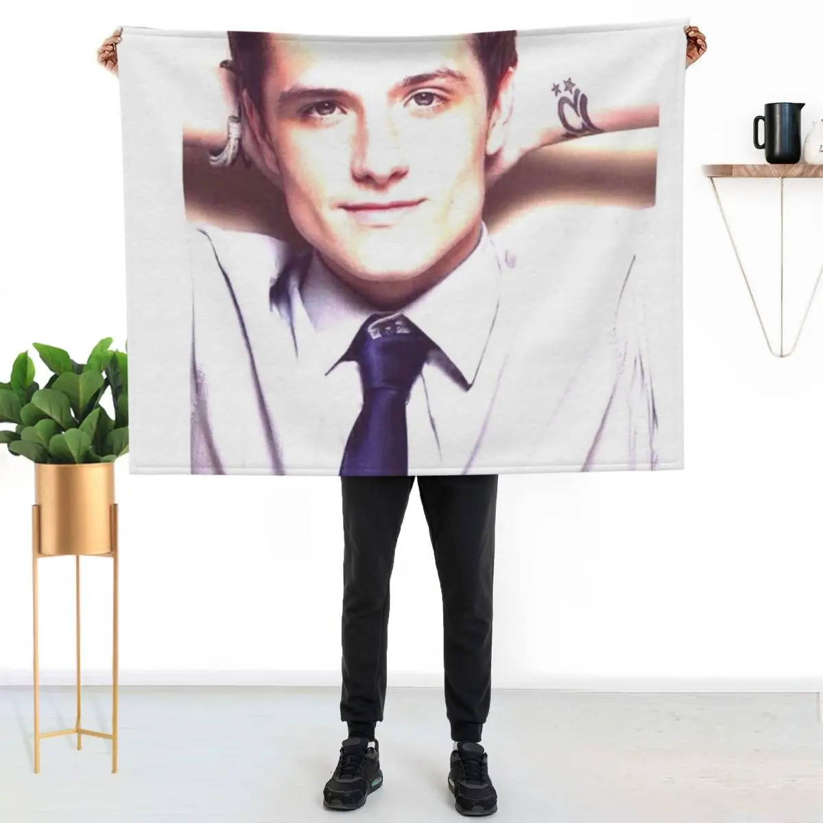 

Josh Hutcherson Whistle Meme Throw Blanket Foldable Soft Warm Blanket for Outdoor Use