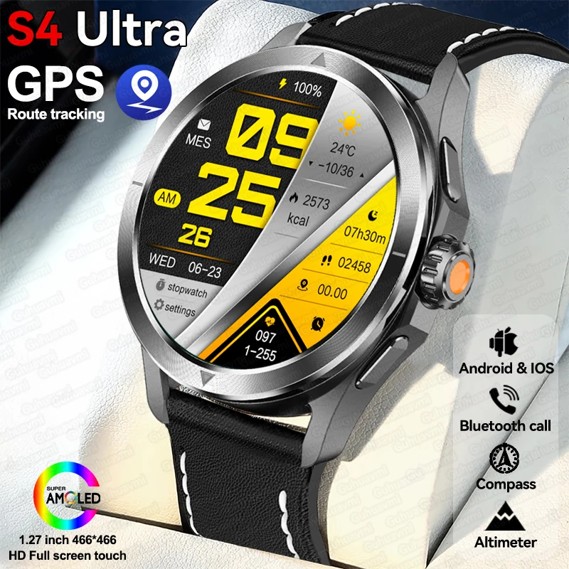 2025 남성용 음성 통화 스마트워치, AMOLED 디스플레이, 24 시간 건강 모니터링, 스포츠 스마트워치, 샤오미 S4 울트라용, 1.53 인치, 신제품