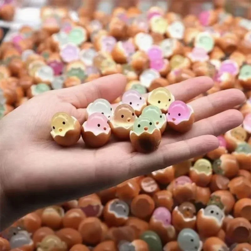 10-100 قطعة DIY بها بنفسك الراتنج زخرفة المشهد الصغير ، 10 قطعة فرخ قشر البيض المضيء ، لعبة جديدة للأطفال ، هدية رياض الأطفال