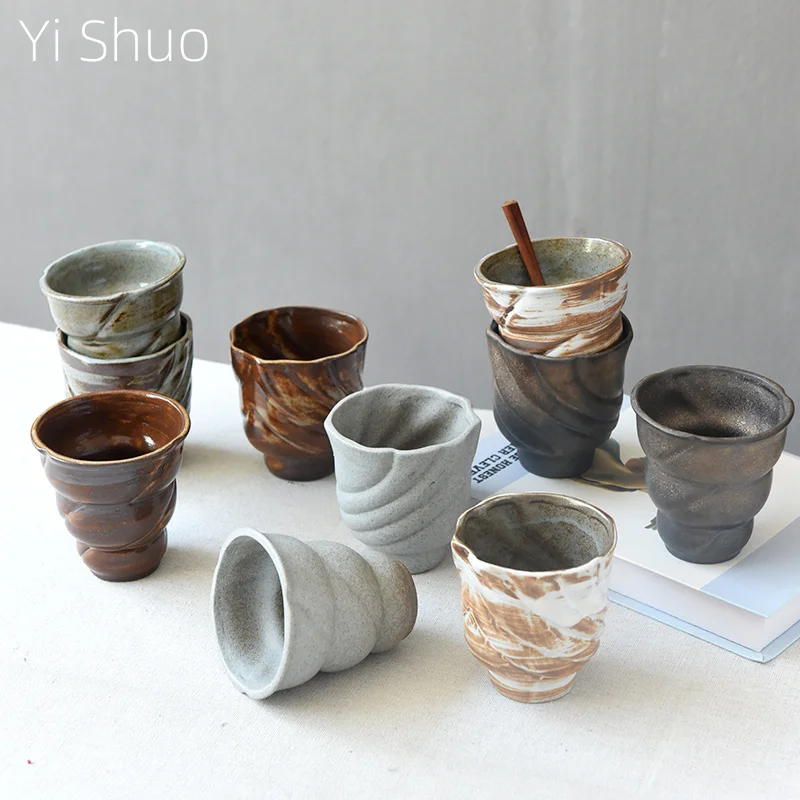 Rustic Kiln Change Mug Japanese Retro Water Cup Handheld Coffee Cup Handmade Single Cup Household Ceramic Teacup