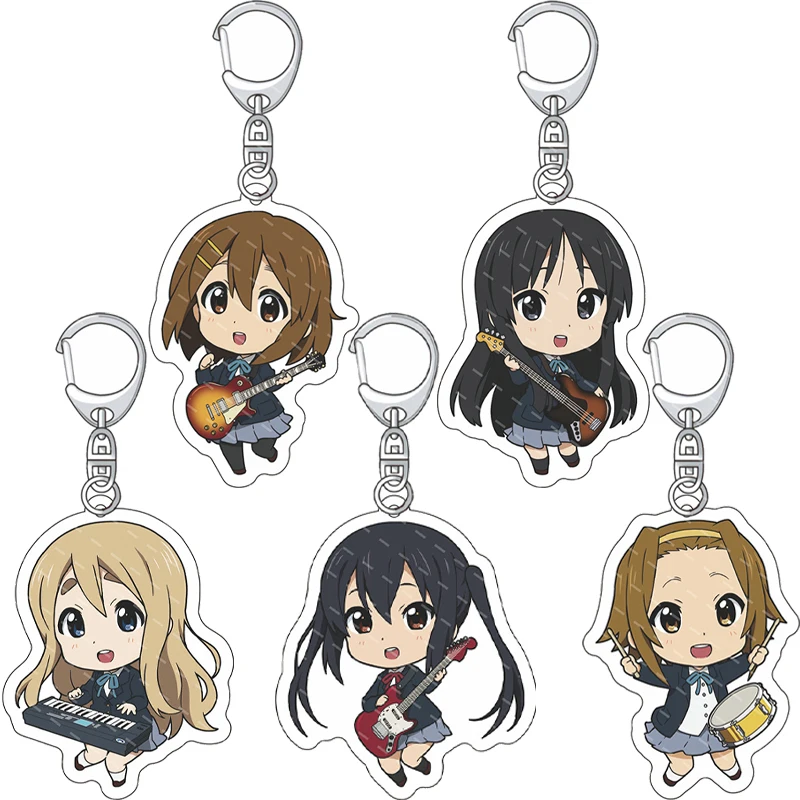 55MM Anime K-On! ‌   Figur Hirasawa Yui Akiyama Mio Tainaka Ritsu Kotobuki Tsumugi Nakano Azusa Acryl-Schlüsselanhänger Kawaii ‌   Geschenke