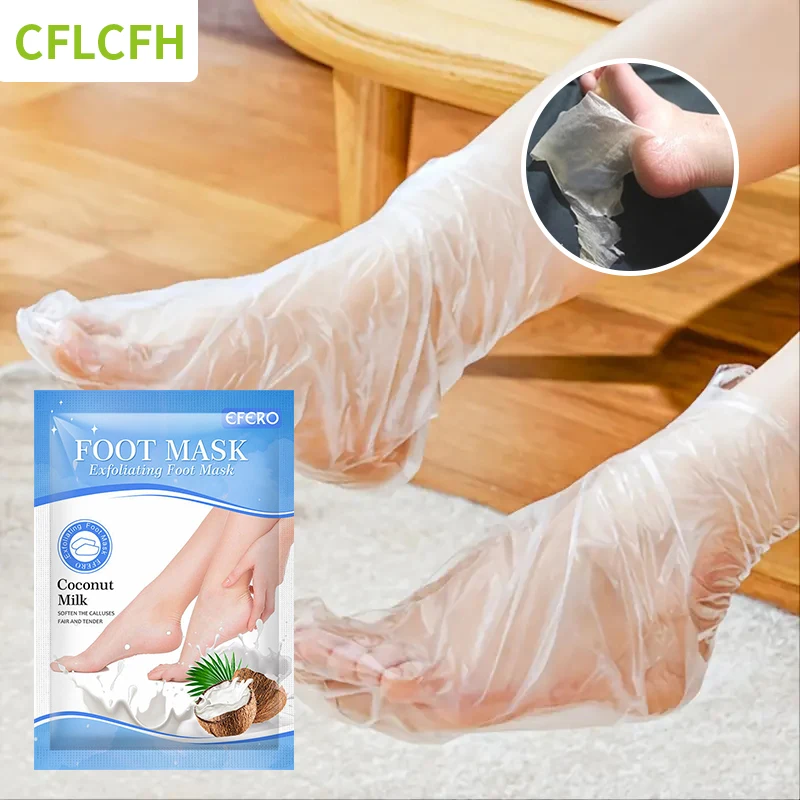 Exfoliating Foot Mask Anti Drying Cracking Heel Peeling Dead Skin Remover Feet Moisturizing Spa Pedicure Coconut Milk Care Socks