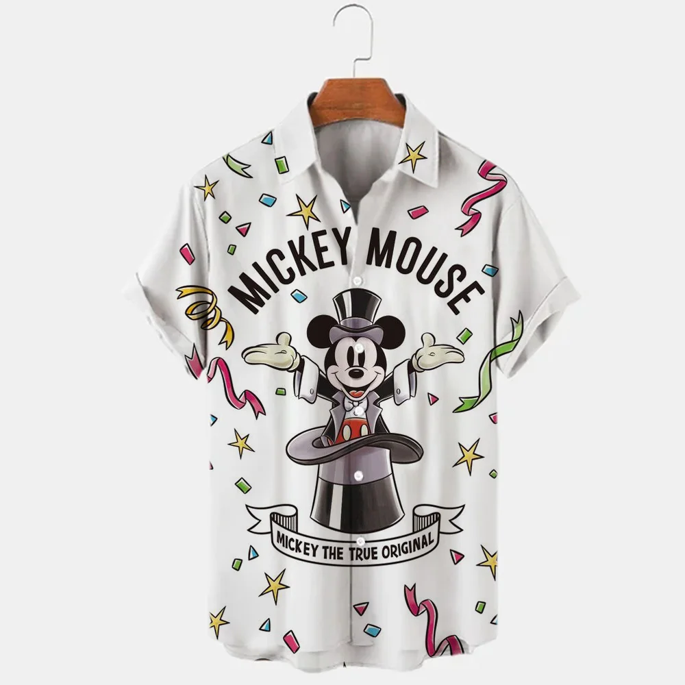 

3D Printing Disney Donald Duck Mickey Mouse Floral Temperament Men's Shirt Summer Fashion Street Trend Retro Boutique Top