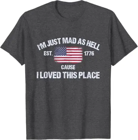 Ich bin einfach wütend, weil ich diesen Ort liebte - 4. Juli T-Shirt Y2K Patriotisches Amerikanisches Spruch-T-Shirt für Damen und Herren – Detail 4