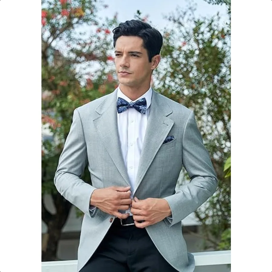 HISDERN 남성용 나비 넥타이 페이즐리 꽃 Pretied Bowtie 포켓 스퀘어 세트 남성용 공식 나비 넥타이 웨딩 파티