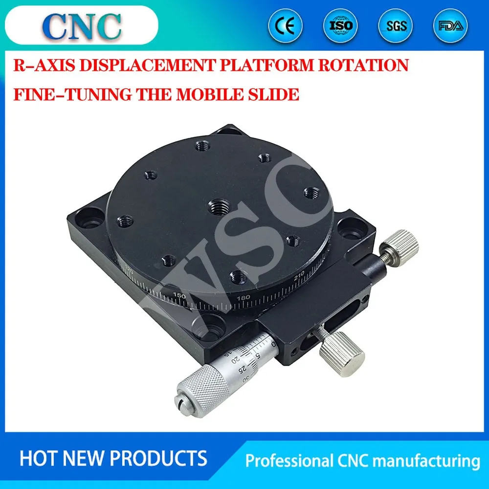 R-axis 360 rotary slide table manual precision fine-tuning platform angle displacement adjustment indexing plate RSP60