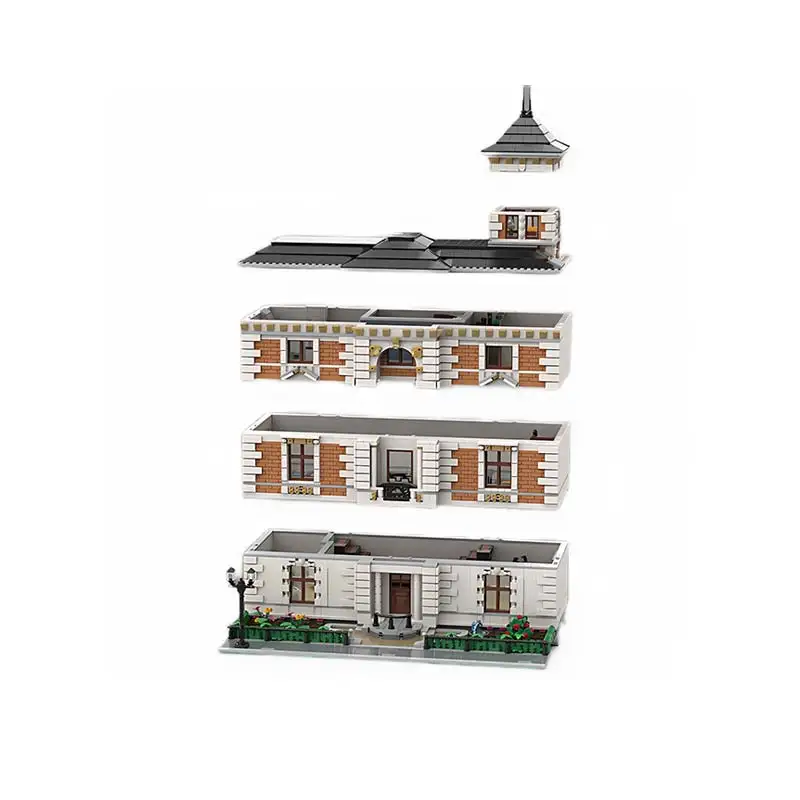 MOC-98381 Modular Urban Mansion Building Block Model City Street View Toy Assembly Technology Bricks Children's Birthday Gift﻿