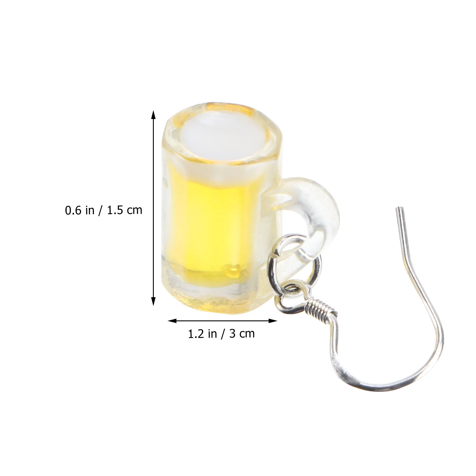 Beer Mug Earrings Ornaments Pendant Holiday Jewelry Mother's No Pierced Eardrop Resin Performance