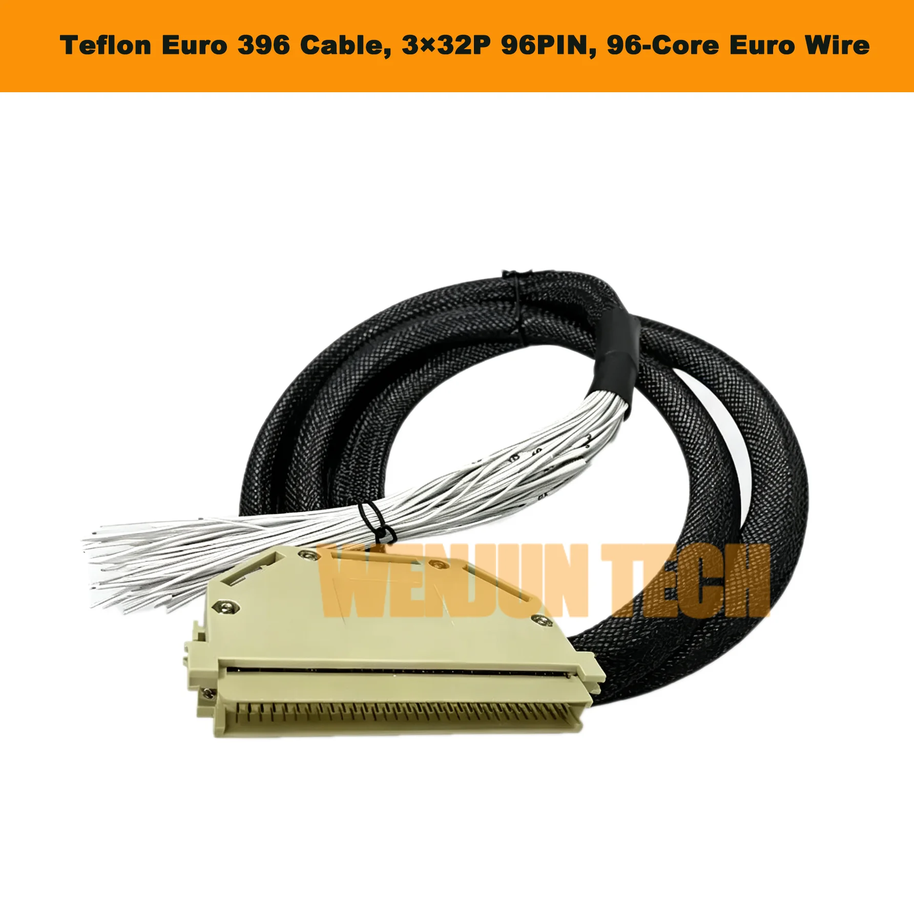 High Temperature Resistant Teflon Euro 396 Cable, 332P 96PIN, 96-Core Euro Wire, Gold-Plated Contacts, Pure Copper Conductors